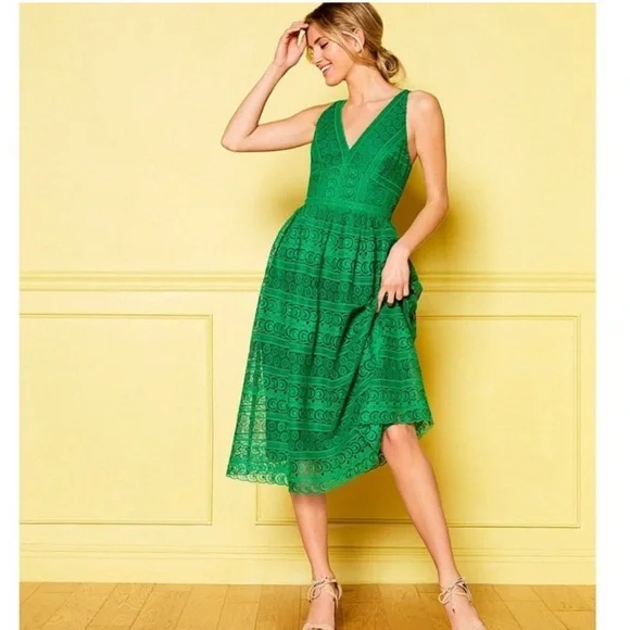 Antonio Melani Ruth Lace Green Dress - Picture 2 of 5